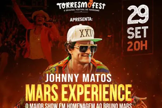 Show cover Bruno Mars acontece no Torresmofest, localizado no São Bernardo Plaza