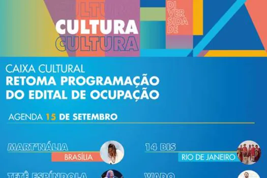 CAIXA Cultural retoma programação com shows simultâneos nos sete espaços do país