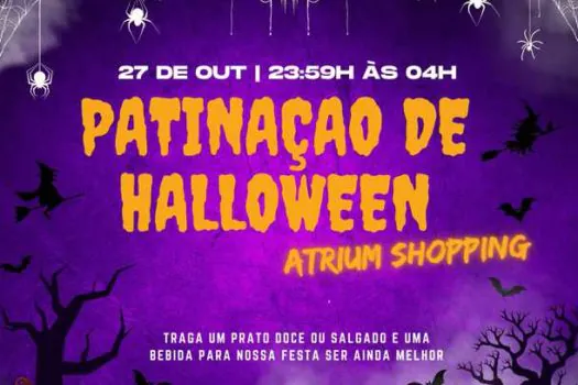 Halloween no Atrium Shopping tem patinação a meia-noite