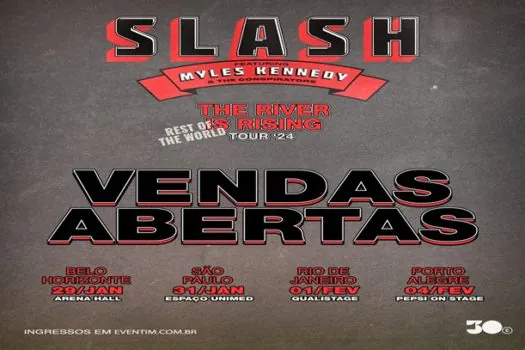 Começa a venda de ingressos para os shows de Slash feat Myles Kennedy & The Conspirators no Brasil