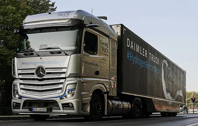 Daimler Truck #HydrogenRecordRun: Mercedes-Benz GenH2 Truck knackt 1.000-Kilometer-Marke mit einer Tankfüllung flüssigem WasserstoffDaimler Truck #HydrogenRecordRun: Mercedes-Benz GenH2 Truck cracks 1,000 kilometer mark with one fill of liquid hydroge