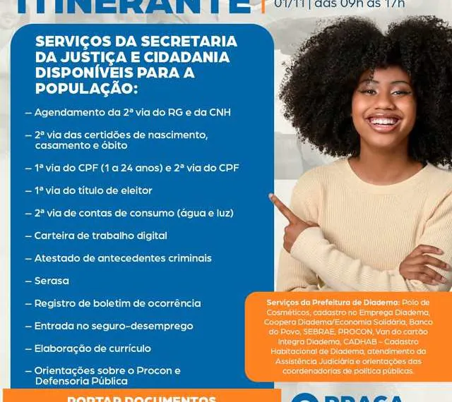 Ação Cidadania Itinerante começa em Diadema nesta segunda-feira (30)