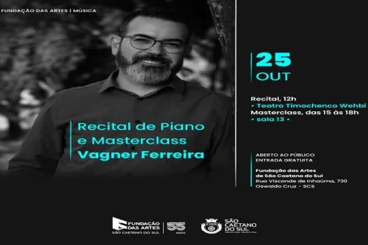 Fundação das Artes de São Caetano terá Recital e Masterclass com pianista Vagner Ferreira