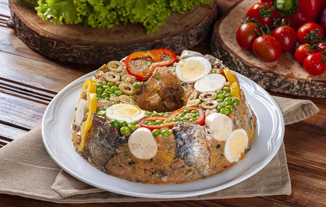 Typical dish of Brazilian cuisine called Cuscuz Paulista