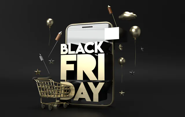 Black Friday Sale Banner Template 3d Rendering.