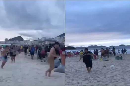 Torcedores de Fluminense e Boca Juniors brigam na Praia de Copacabana