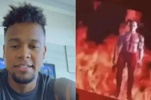 Léo Santana rebate críticas por usar imagem com alusão ao diabo em show