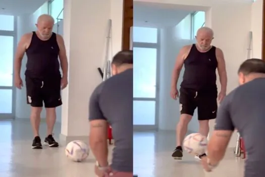 Lula posta vídeo chutando bola e diz que ‘volta aos campos’ em breve