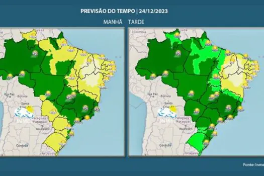 Noite de Natal pode ser chuvosa na maior parte do país