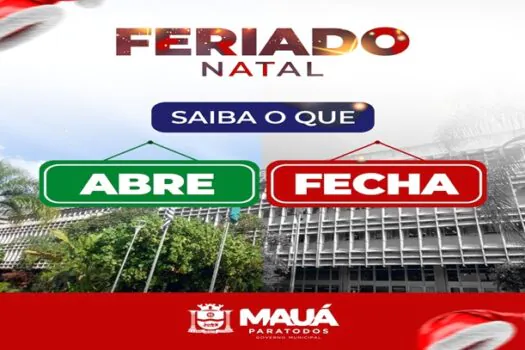 Veja o que abre e o que fecha em Mauá no feriado de Natal