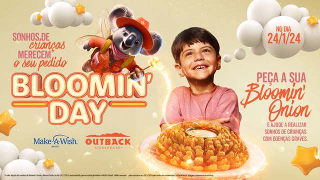 Outback promove a 17ª edição do Bloomin’ Day em parceria com a Make-A-Wish Brasil®