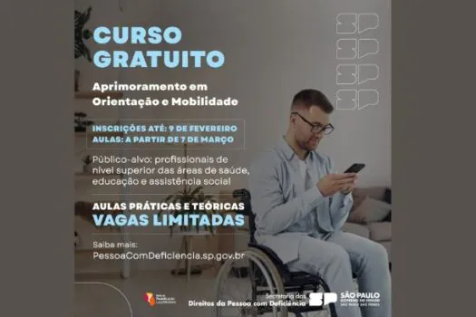 SP abre inscrições para curso de capacitação com foco em pessoas com deficiência visual