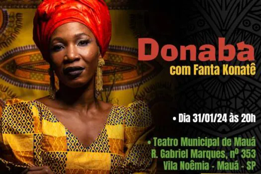 Fanta Konatê apresenta Donabá no Teatro Municipal de Mauá