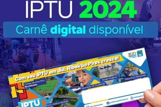 1ª parcela do IPTU de Ribeirão Pires já está disponível online; há 5% de desconto em cota única