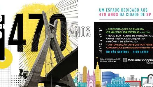 MorumbiShopping celebra São Paulo: Arte, Música e Cultura para os 470 anos da cidade