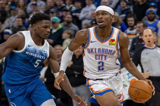 Oklahoma City Thunder vence Wolves e acirra briga pela liderança da Conferência Oeste da NBA