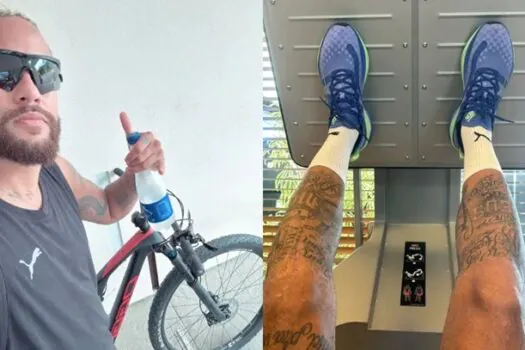 Neymar compartilha imagens de momentos ‘fitness’ após comentários sobre sua aparência