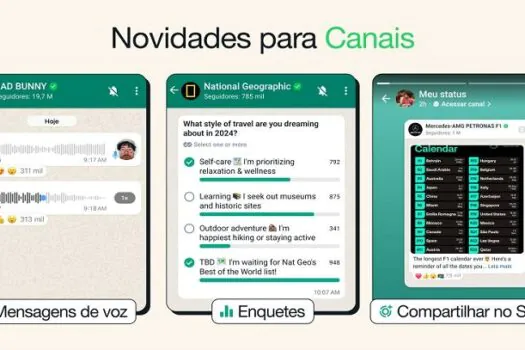 WhatsApp incrementa canais de envio de mensagem em massa com áudio e enquete