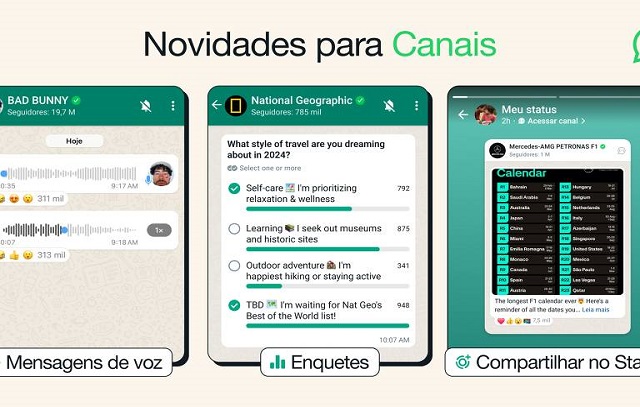 WhatsApp incrementa canais de envio de mensagem em massa com áudio e enquete