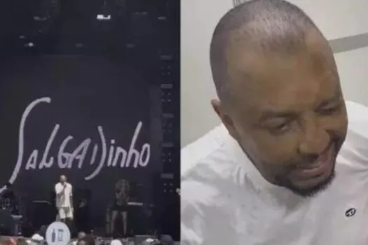 Cantor Salgadinho cai do palco e assusta público durante show; assista