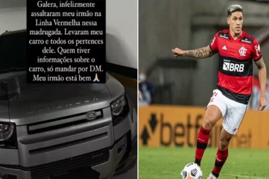 Atacante Pedro, do Flamengo, tem carro e pertences roubados durante a madrugada