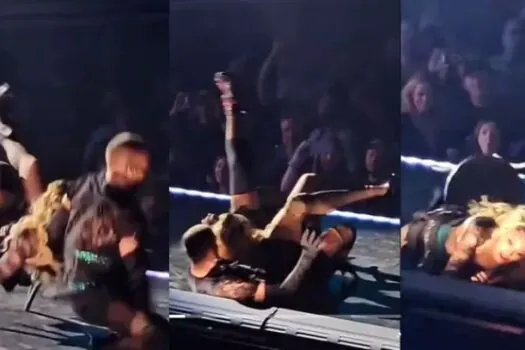 Madonna cai no palco durante show e ri de si mesma; assista ao vídeo