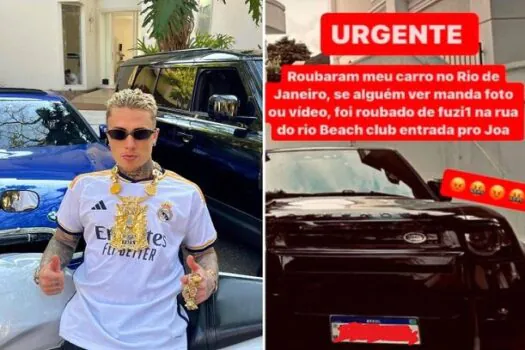 MC Daniel tem carro de R$ 800 mil roubado e faz apelo aos criminosos