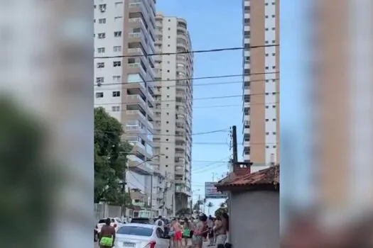 Moradores evacuam prédio da Praia Grande por conta de ‘colapso estrutural’