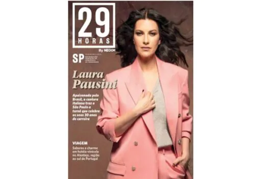 Laura Pausini é destaque da revista 29horas Aeroporto de Congonhas de fevereiro