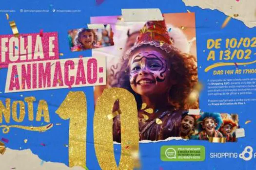 Shopping ABC tem folia gratuita para as crianças no Carnaval