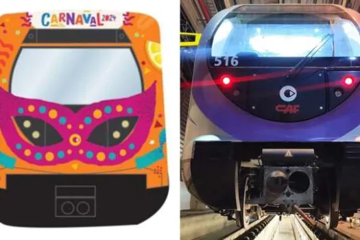 Trem da Linha 5-Lilás ganha pintura de Carnaval 