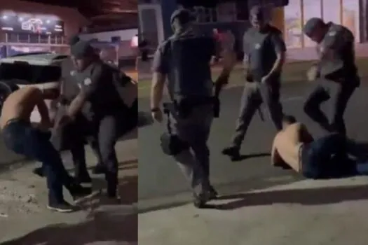 PM chuta homem caído no chão durante abordagem em SP