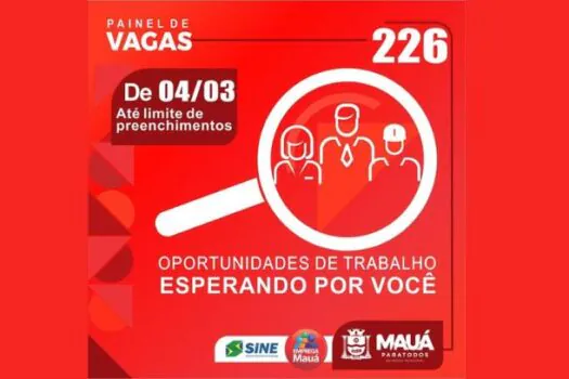 CPTR de Mauá registra 226 vagas de emprego