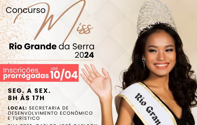 Rio Grande da Serra abre inscrições para o Concurso Miss Rio Grande da Serra 2024