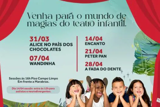 Shopping Campo Limpo promove apresentações gratuitas de teatro infantil