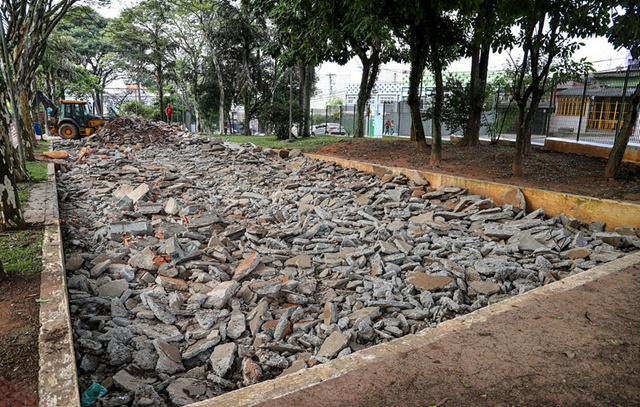 Construção da nova pista de Skate