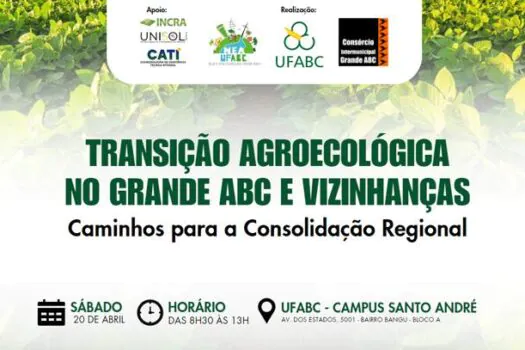 Grande ABC promove evento sobre transição agroecológica neste sábado (20/4)