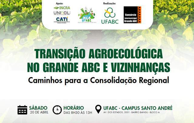Grande ABC promove evento sobre transição agroecológica neste sábado (20/4)