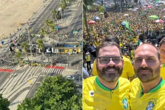 Ato em Copacabana reúne apoiadores e aliados de Bolsonaro contra decisões do STF