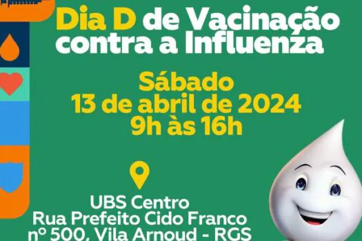 Rio Grande da Serra realiza Dia D de Vacinação Contra a Influenza no sábado