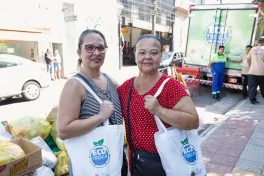 EcoTroca no Bairro Oswaldo Cruz bate recorde e entrega 1.240 kg a moradores em troca de recicláveis