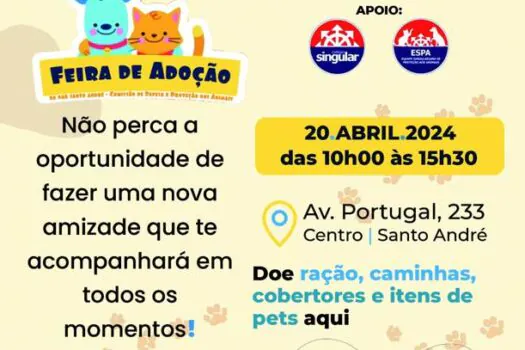 Santo André recebe feira de adoção com apoio do Colégio Singular