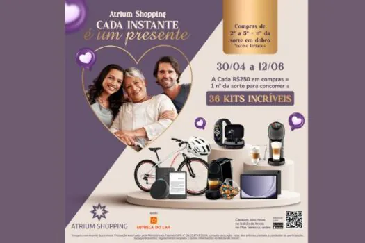 Promoção de mães e namorados do Atrium Shopping promete estremecer o ABC