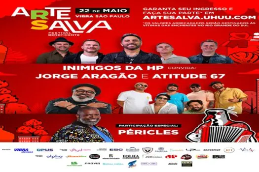 Festival beneficente em SP reúne Jorge Aragão, Péricles, Inimigos da HP e Atitude 67, em prol do RS