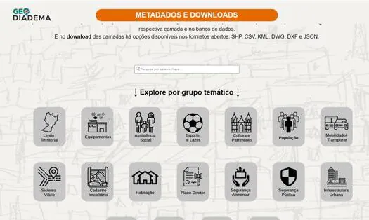 GeoDiadema oferece download de dados para facilitar a vida das pessoas