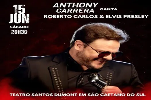 Anthony Carrera canta Roberto Carlos e Elvis Presley no Teatro Santos Dumont