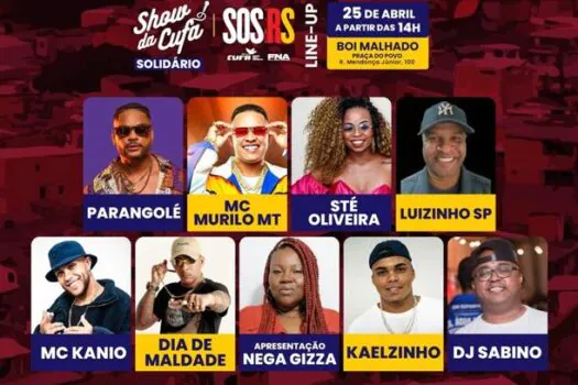 Show da CUFA na Zona Norte, receberá doações para a campanha S.O.S RS