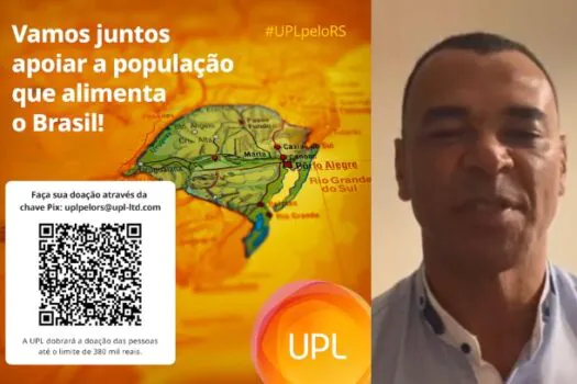 UPL faz campanha solidária para ajudar o Rio Grande do Sul e dobrará valor arrecadado 