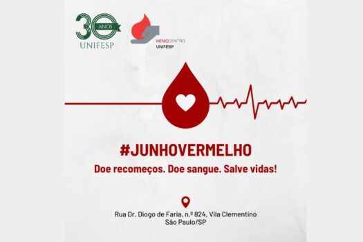 Hemocentro Unifesp participa da Campanha Junho Vermelho 2024