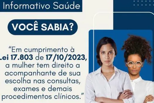 Informativo Saúde: Mulheres têm direito a acompanhante em consultas médicas